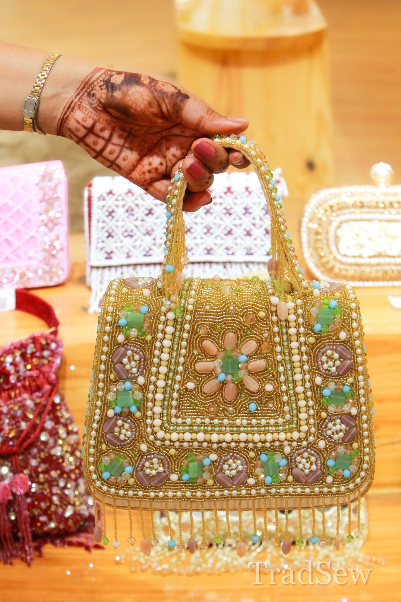 Naina Gold Handcrafted Designer Purse for women