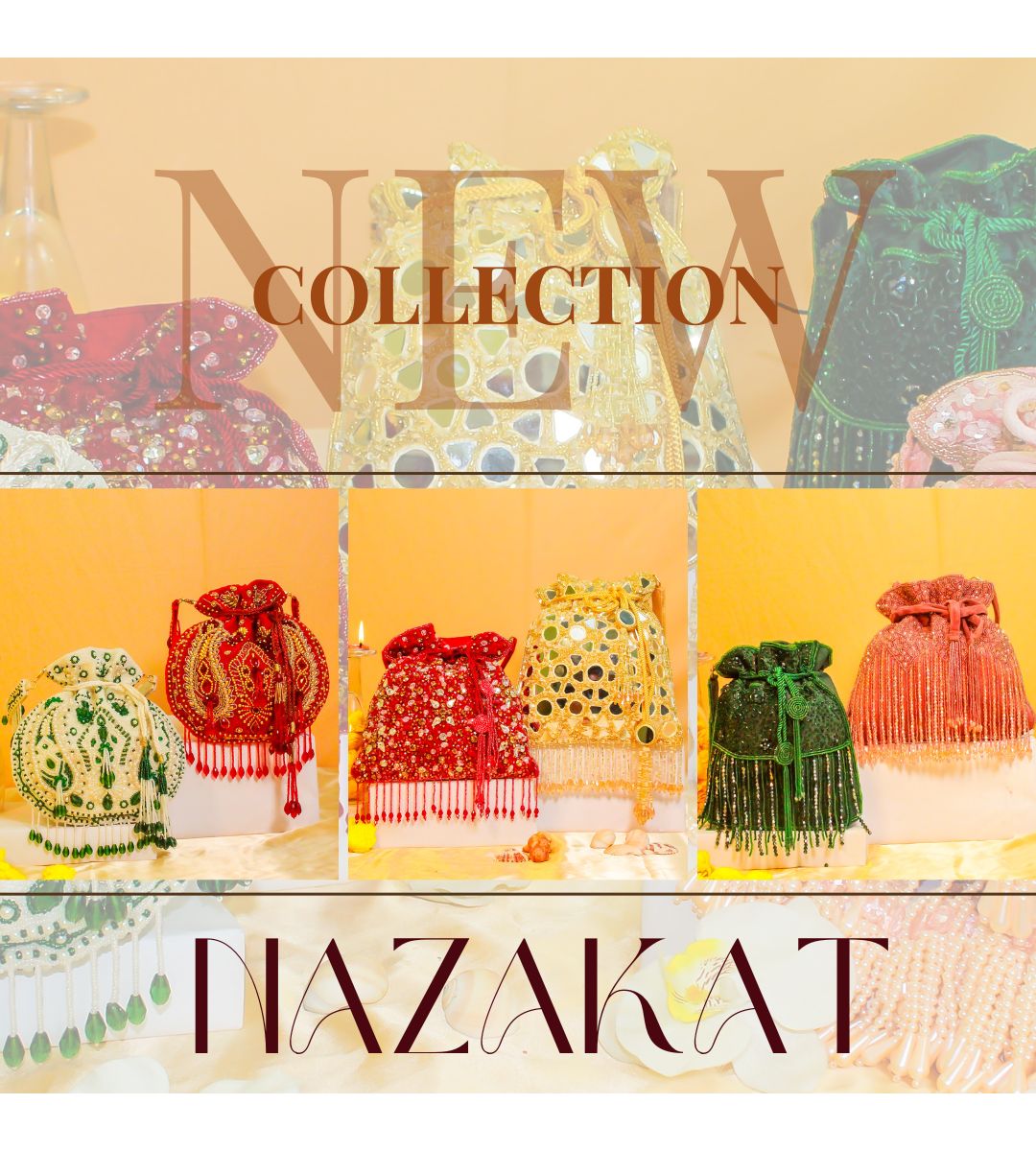 Handcrafted designer potli collection nazat by tradsew