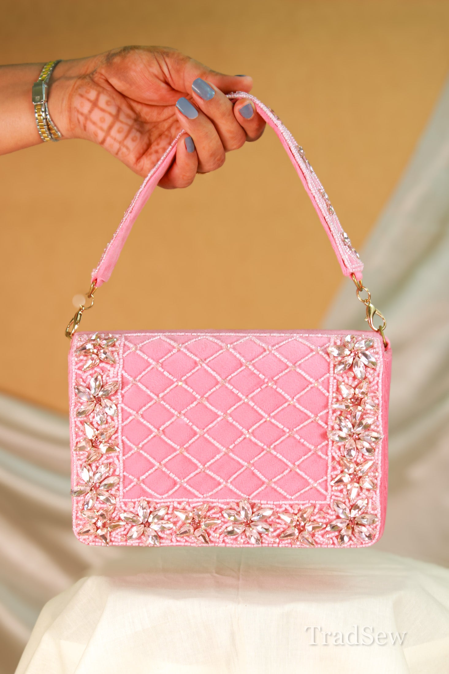 Pink Handcraft Rani Pink Purse | Handcrafted Designer Handcrafted for Women – TradSew