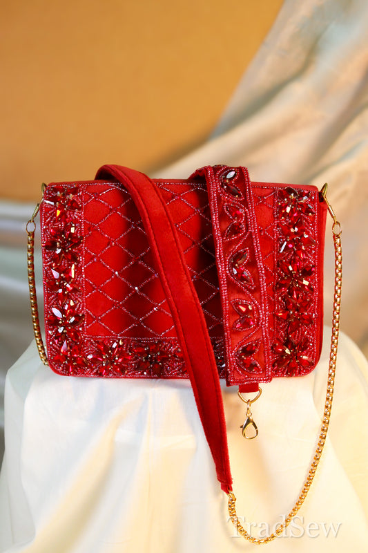 Rani Red Designer Handcrafted Handbags for Women