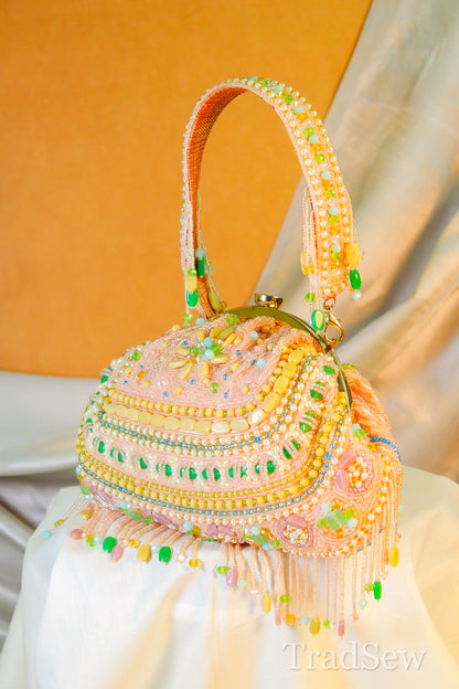 Reeva Peach Designer Handcrafted Handbags for Women