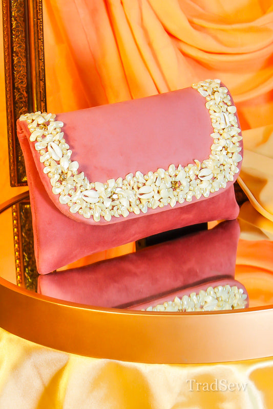 Shibana Pink Handcrafted Designer Flapbag for Women