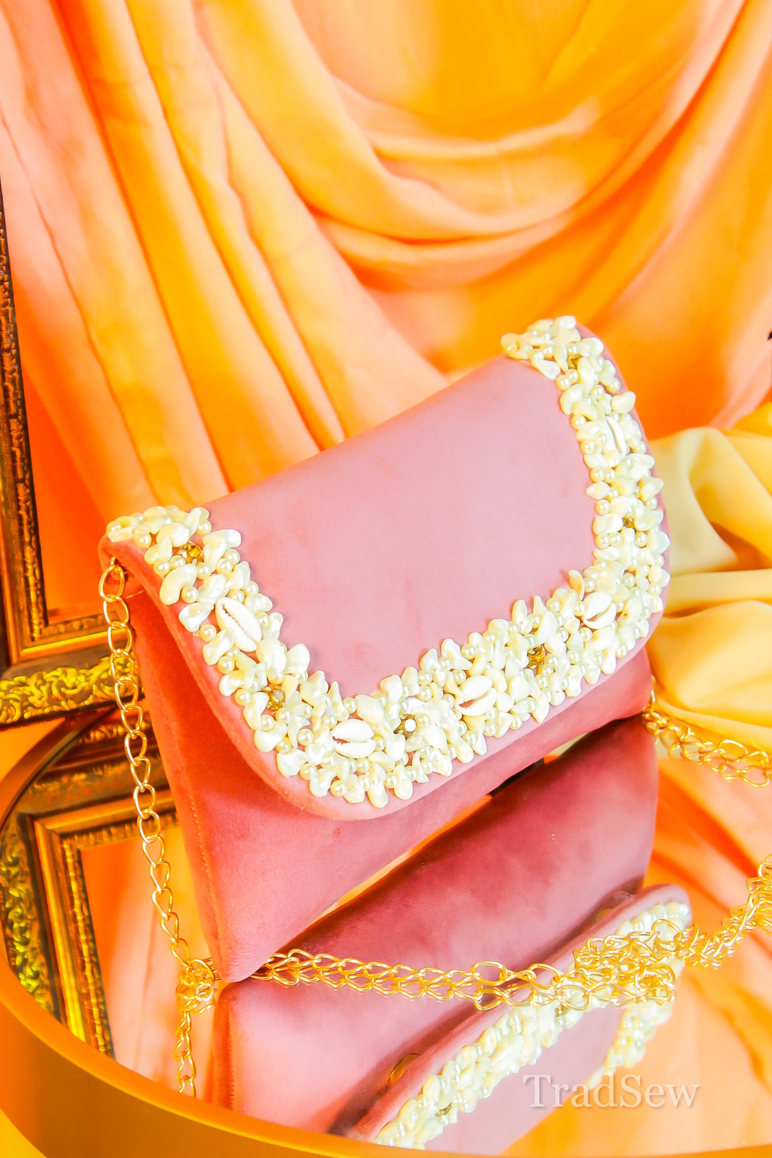 Shibana Pink Handcrafted Designer Flapbag for Women