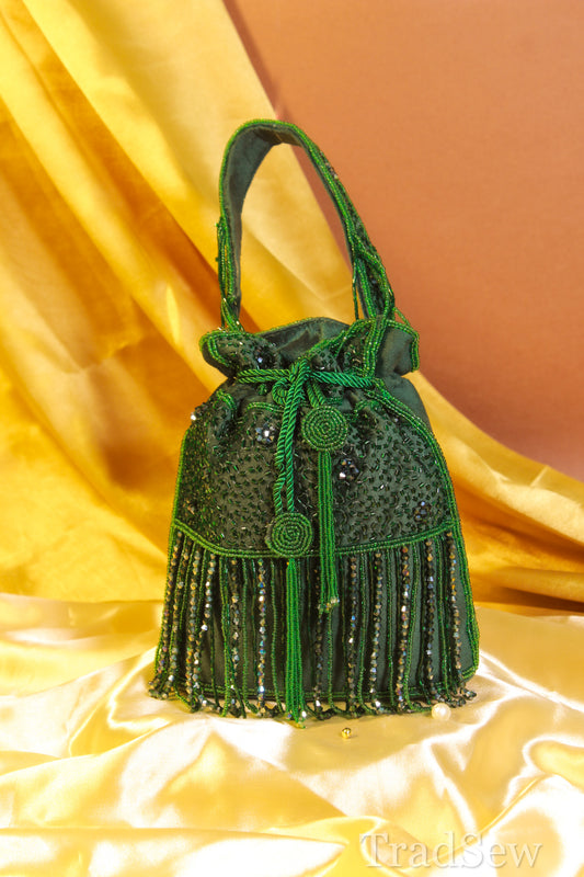 Trisha Green Designer Handcrafted Potli For Women