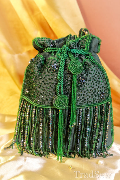 Trisha Green Designer Handcrafted Potli For Women