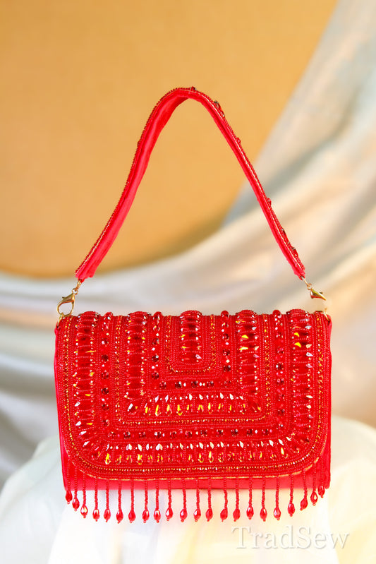 Vaani Red Handcrafted Designer Handbags for women