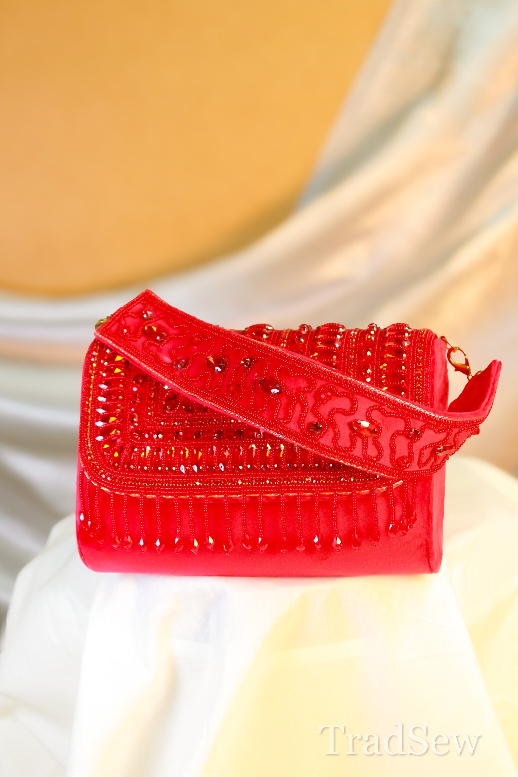 Vaani Red Handcrafted Designer Handbags for women