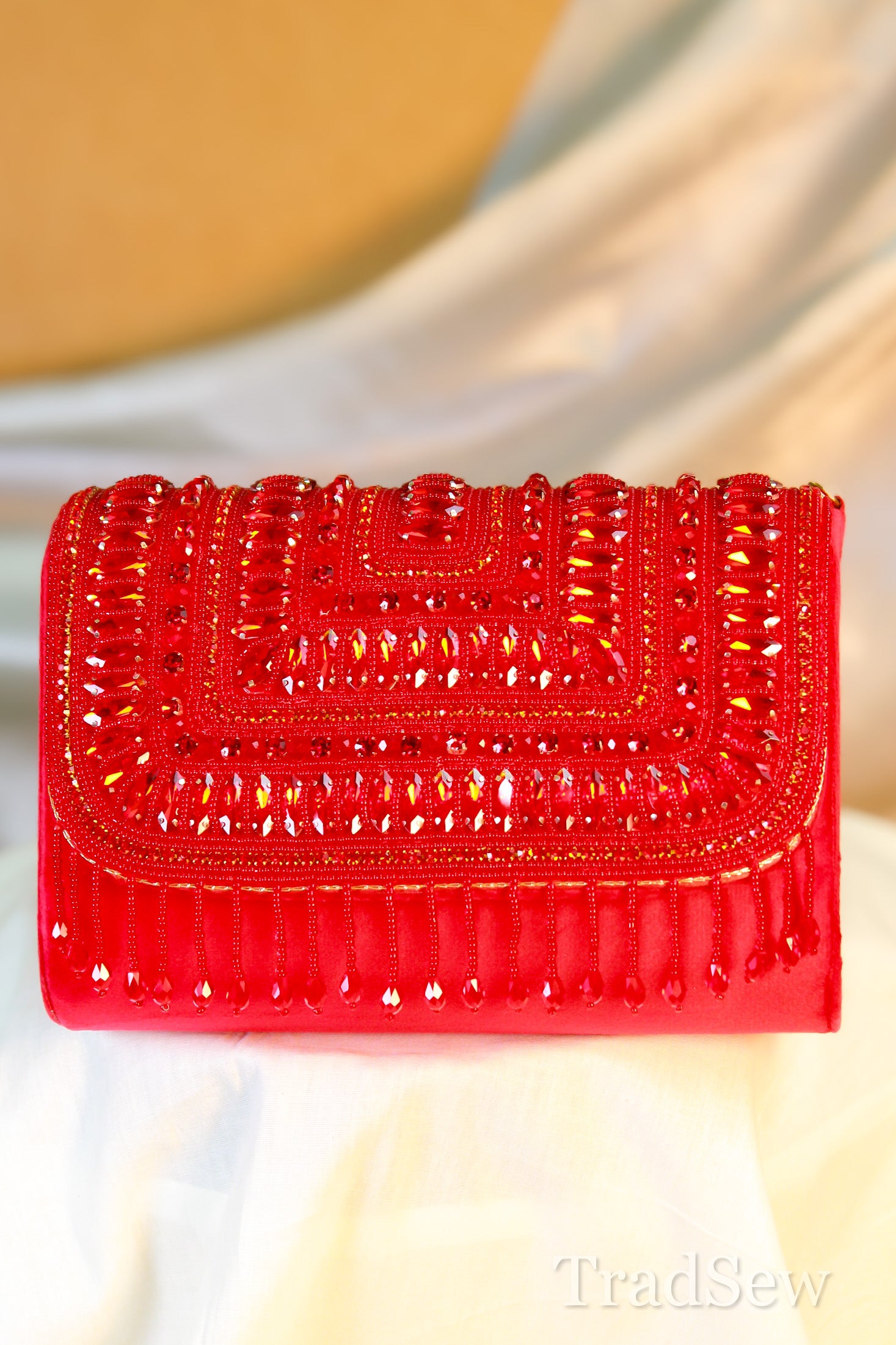 Vaani Red Handcrafted Designer Handbags for women