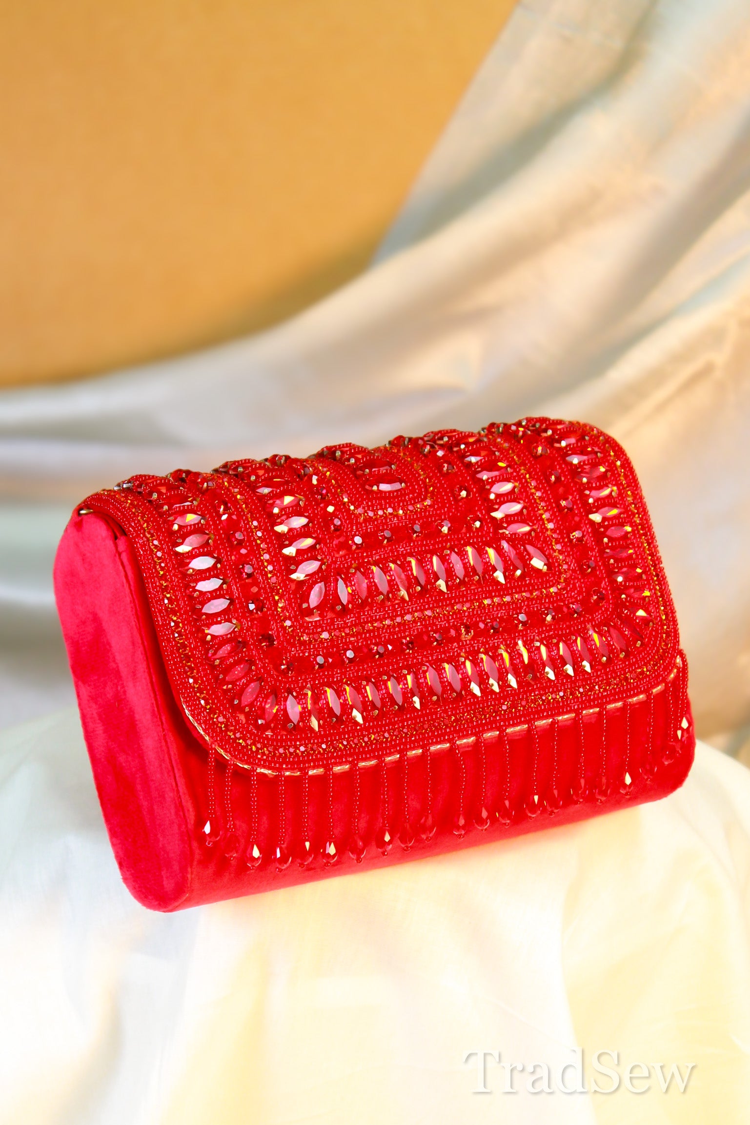 Vaani Red Handcrafted Designer Handbags for women