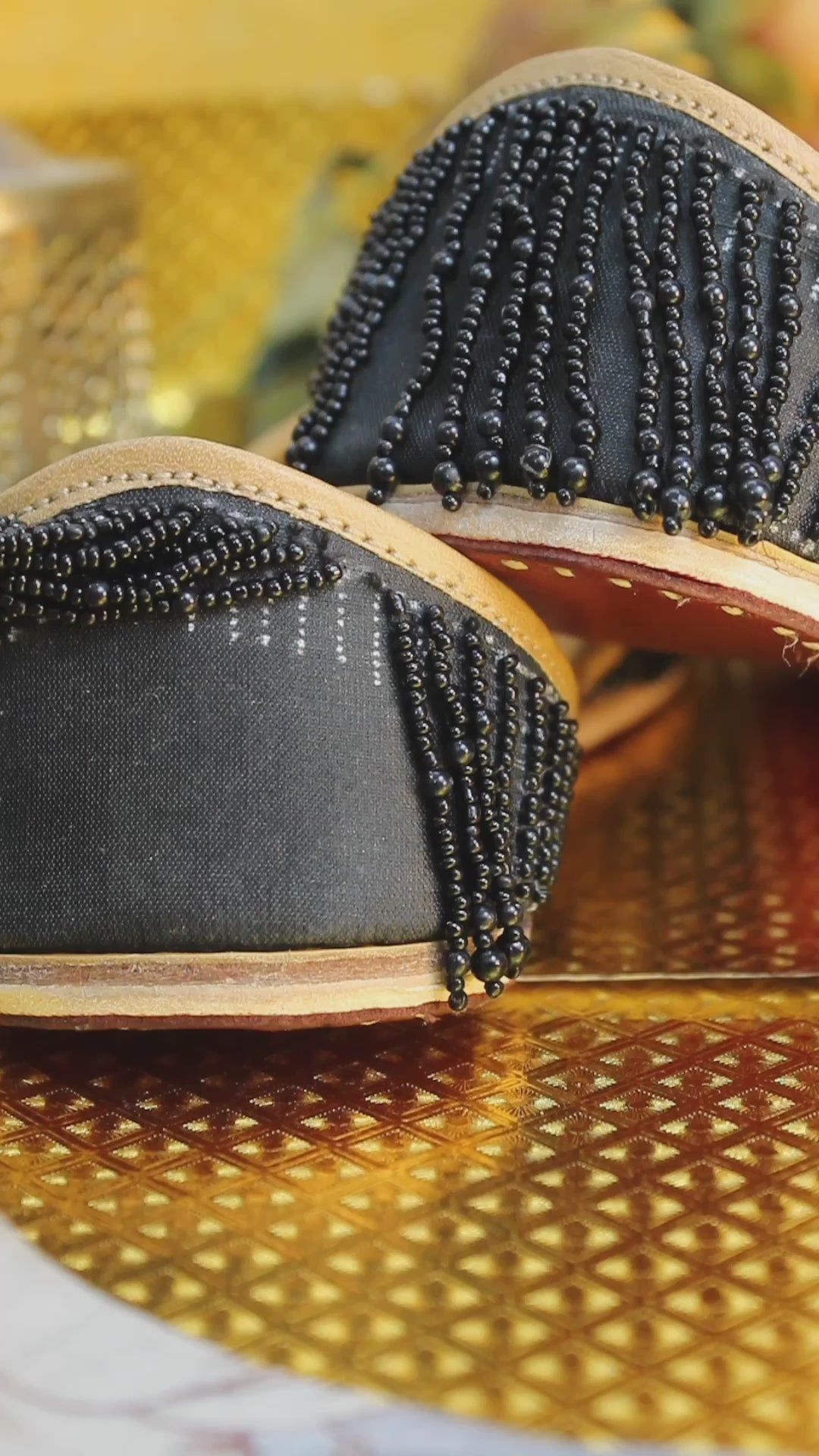 Black Premium Leather Punjabi Jutti for women by tradsew